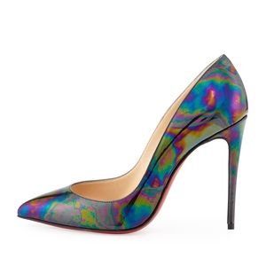Pigalle Follies Iridescent 100mm Pump, Black/Oil